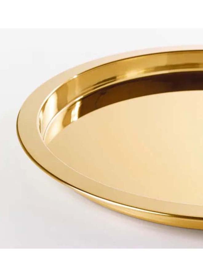 NIBEMINENT Round Stainless Steel Tray Gold 38cm  - Image 2
