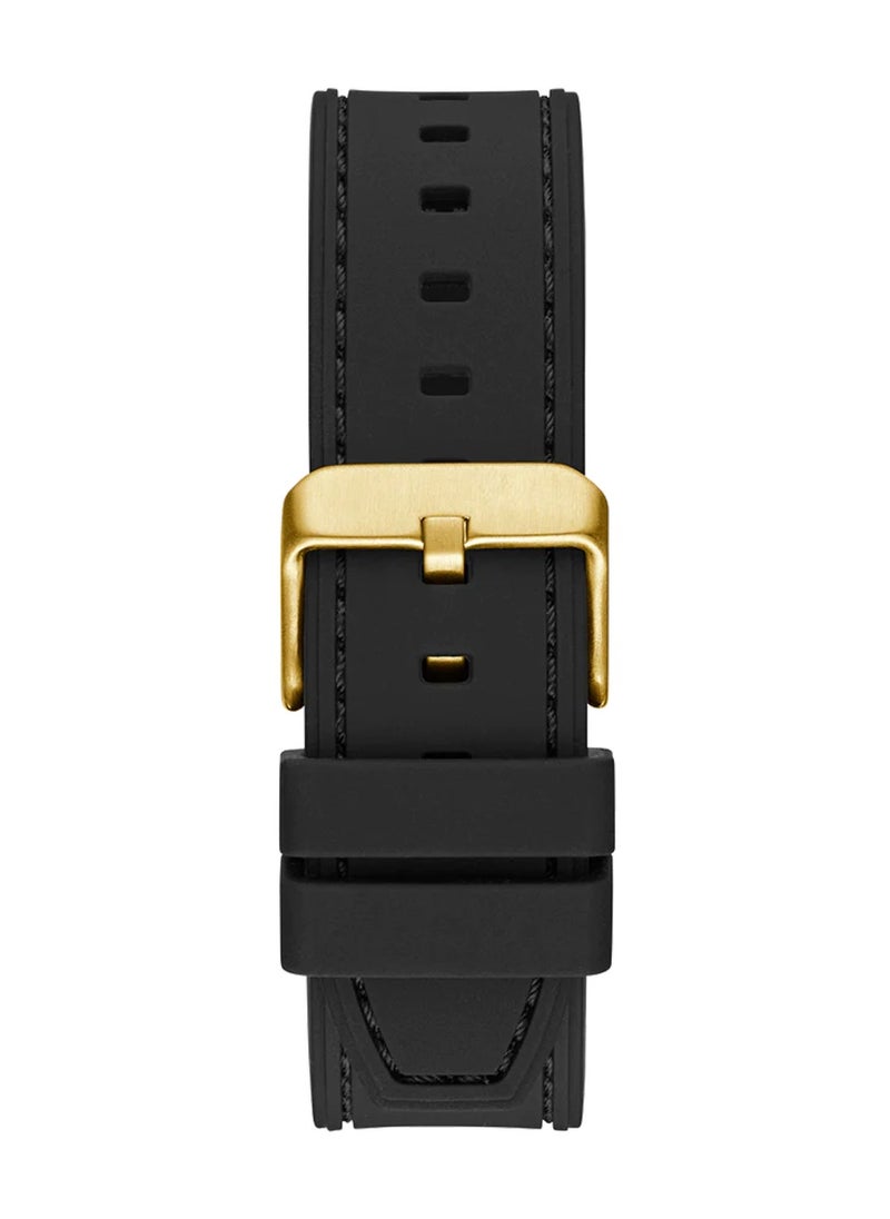 GUESS Headline Men's Analog Quartz Green Dial Black Silicone Strap Watch GW0571G3 - 42mm  - Image 3