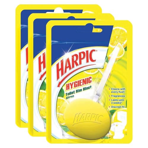 Harpic Hygienic Toilet Cleaner Rim Block, Citrus - 26 g (Pack of 3) | India's # 1 Toilet Cleaner - Image 1