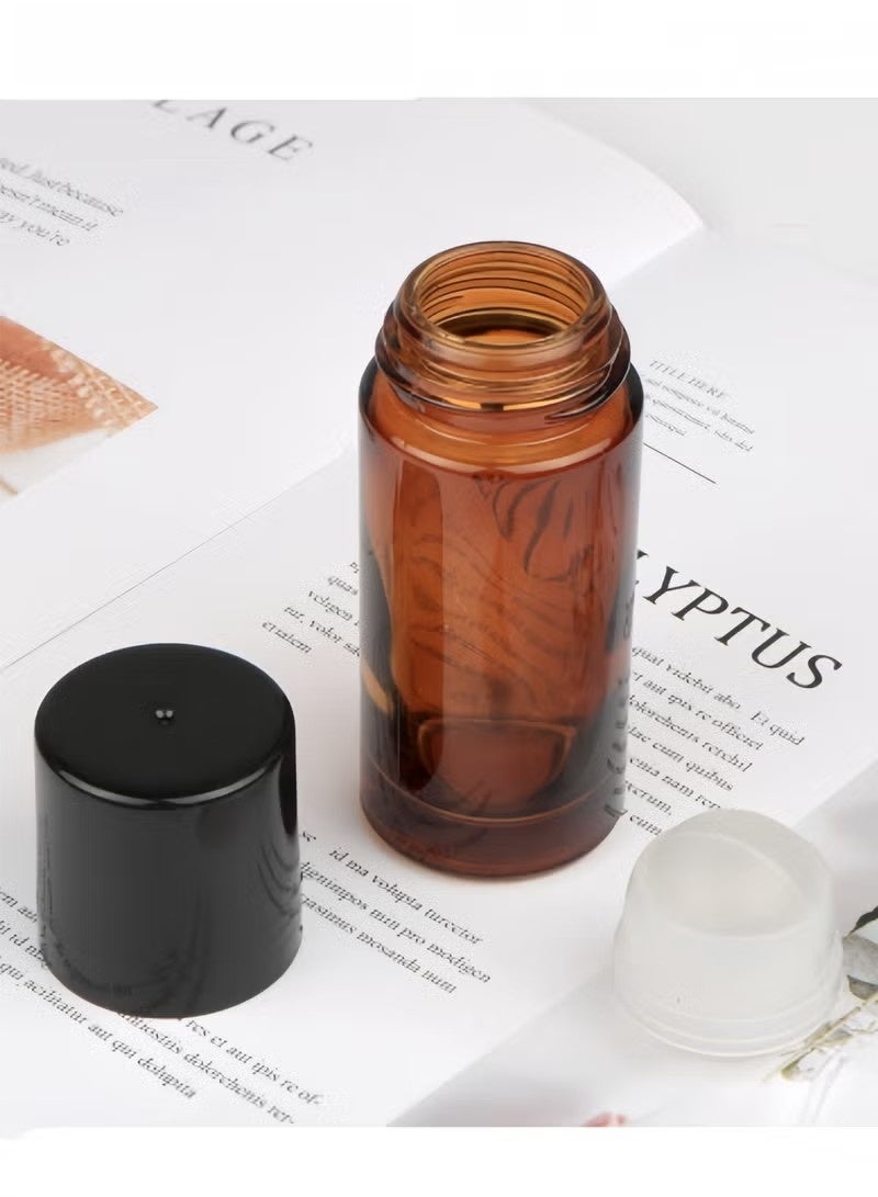 14PCS Essential Oil Roller Bottles with Roller Ball, 5ml Refillable Leak-proof Empty Thick Amber Glass Roll on Bottles with Caps for Travel, Perfume - Image 3