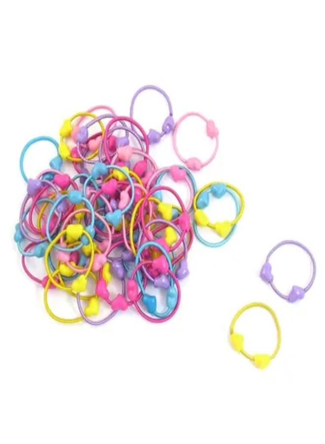 إن كي أكس مجموعة ربطات شعر مطاطية على شكل قلوب من 50 قطعة