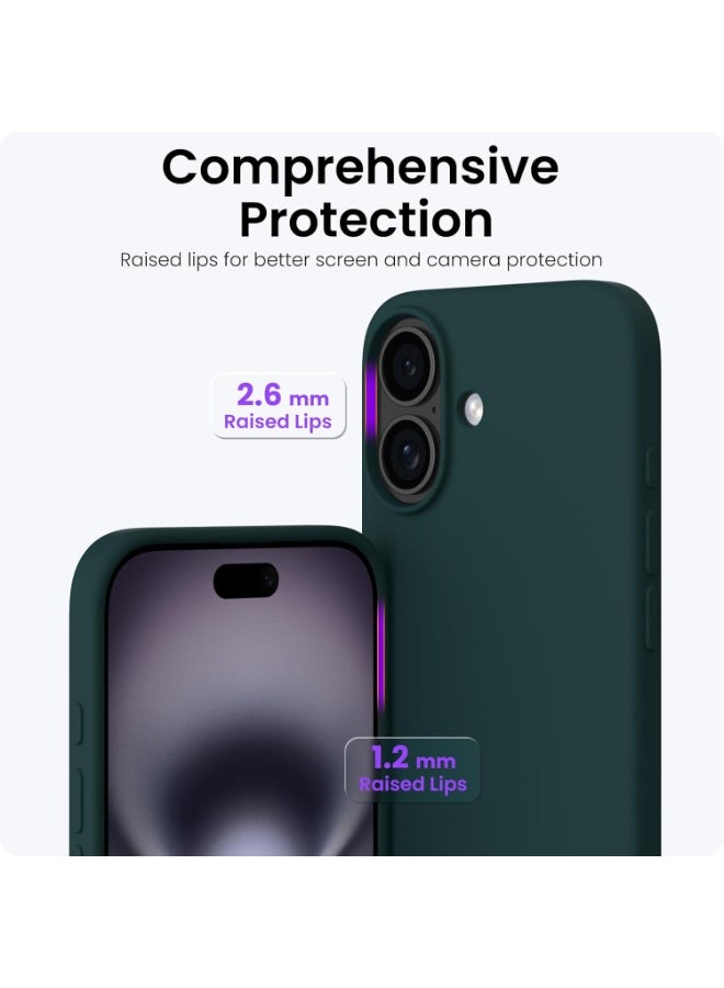 Silicone Case Compatible with iPhone 17, Slim Liquid Silicone Phone Case with 3-Layer Soft Rubber Shockproof Bumper with TPU Lining (Dark Green) - Image 4
