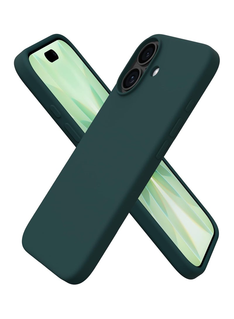 Silicone Case Compatible with iPhone 17, Slim Liquid Silicone Phone Case with 3-Layer Soft Rubber Shockproof Bumper with TPU Lining (Dark Green) - Image 1