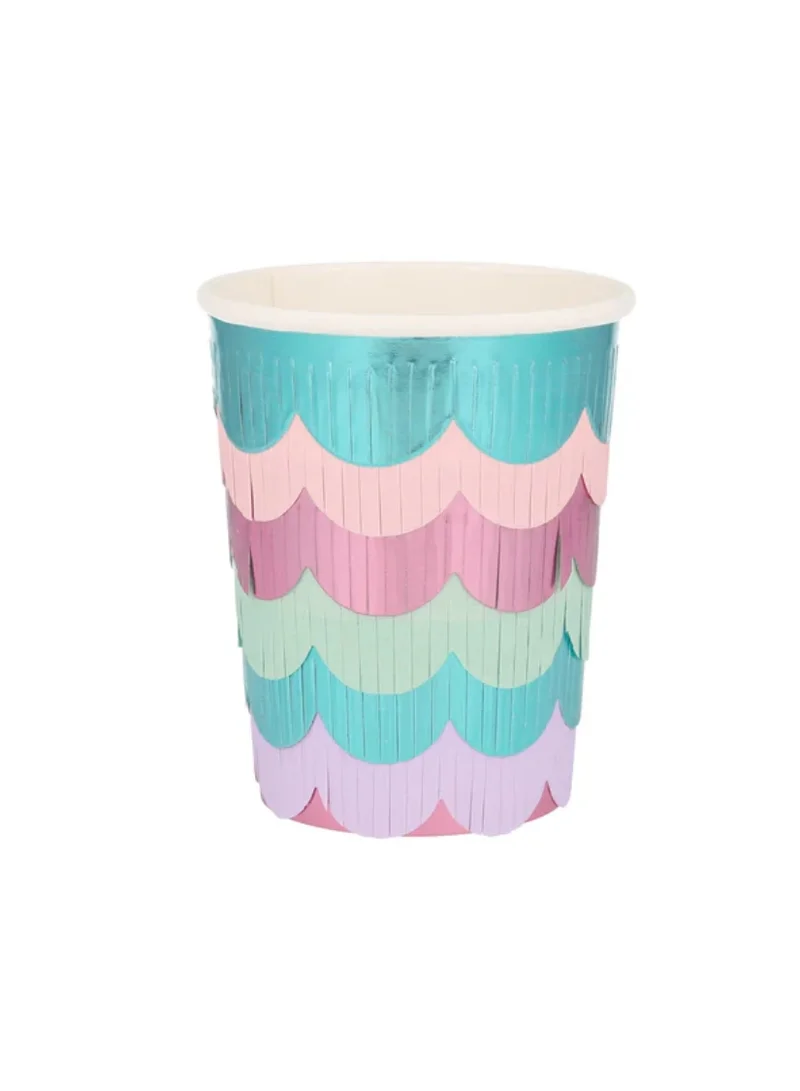 Meri Meri Mermaid Scalloped Fringe Cups