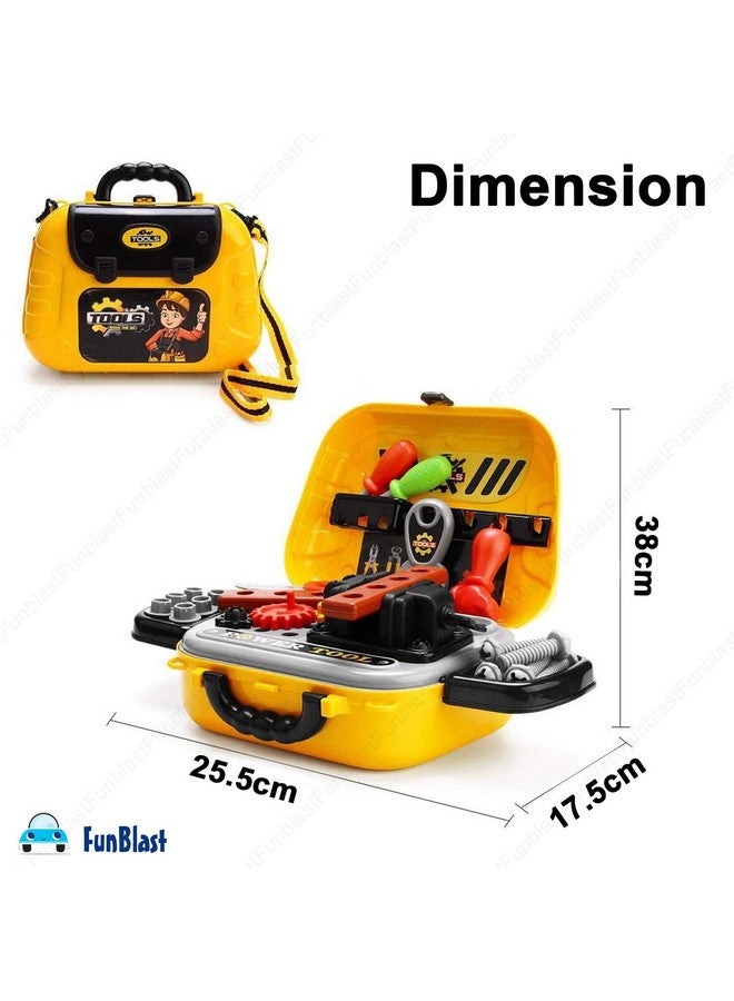 فنبلاست مجموعة أدوات فن بلاست للأطفال، مجموعة ألعاب تظاهرية، صندوق أدوات بناء تظاهري للمهندس الصغير، مجموعة أدوات ورشة عمل مهندس للعب الأدوار - Image 3