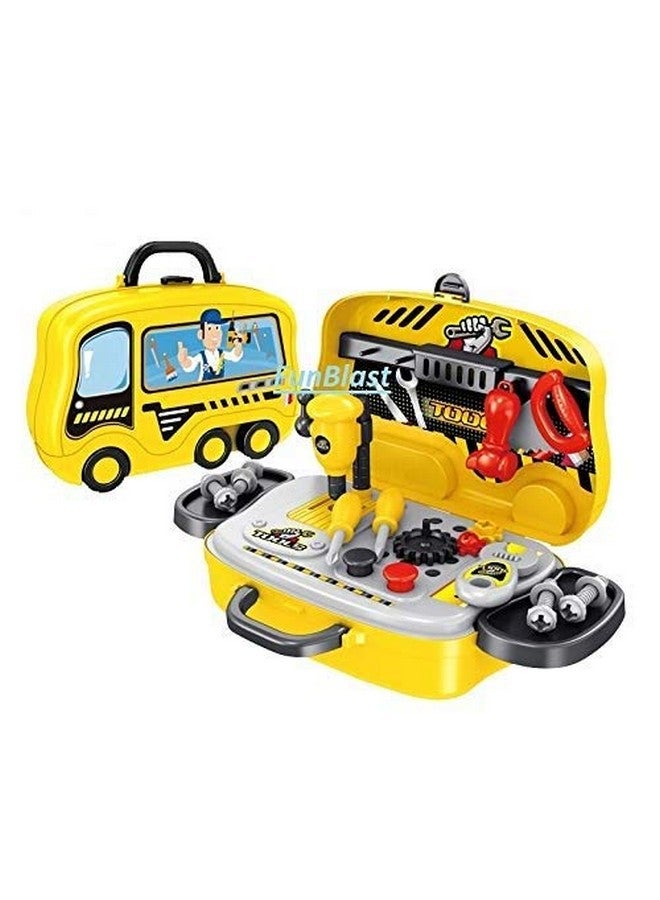 فنبلاست مجموعة أدوات فن بلاست للأطفال، مجموعة ألعاب تظاهرية، صندوق أدوات بناء تظاهري للمهندس الصغير، مجموعة أدوات ورشة عمل مهندس للعب الأدوار - Image 1