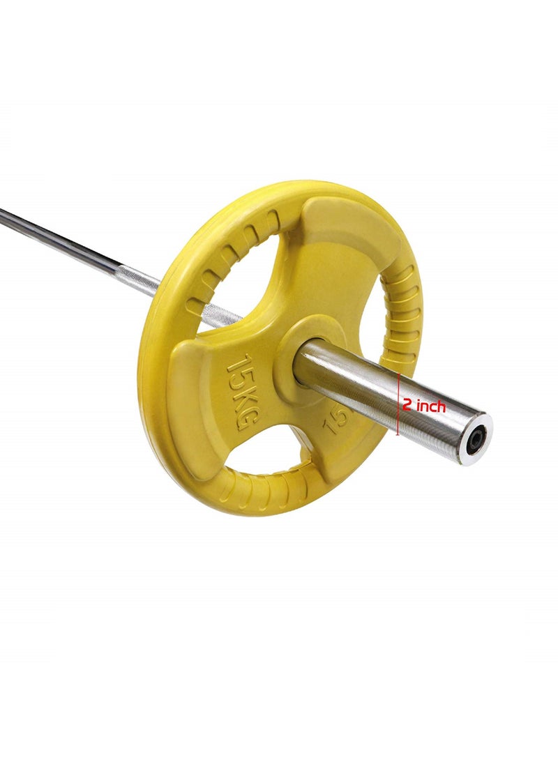 TA SPORT Sport Olympic Weight Plate With Rubber Finish 15Kg Barbell Weight Plate Disc For Lifting & Strength Training  - Image 2