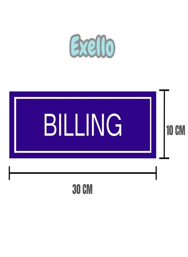 Exello Billing Sign Foam Board Plate - 30CM X10 CM, Display for Hospital, Hotel,Super market, Mall,Medical shop - Blue - Image 3