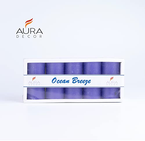 AURA DECOR AuraDecor Set of 5 Fragrance Pillar Candle || Long Burning || Aroma Candle || Gift Set || Candle Pillar Set (Ocean Breeze) - Image 5