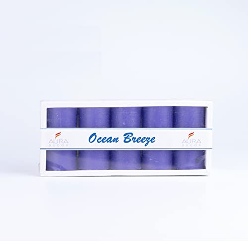 AURA DECOR AuraDecor Set of 5 Fragrance Pillar Candle || Long Burning || Aroma Candle || Gift Set || Candle Pillar Set (Ocean Breeze) - Image 1