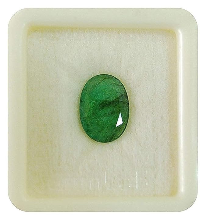 GEMS RIVER Astrologer Certified 13.00 Ratti Zambian Emerald/Panna Earth Mind Stone Natural Certified Original Loose Gemstone (H305) - Image 1