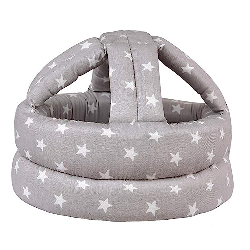 Hilihali Baby Safety Helmet Infant Baby Head Protector Head Cushion Bumper Bonnet Soft Headguard for Toddler Learning to Walk Grey Star Style - Image 1