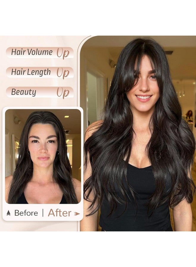 Artifice 26inch Hair Wig with Bangs for Women Long Wavy Curly Wavy Synthetic Extension for Girls Daily Party Use with Wig Cap NATURAL BROWN - Image 3