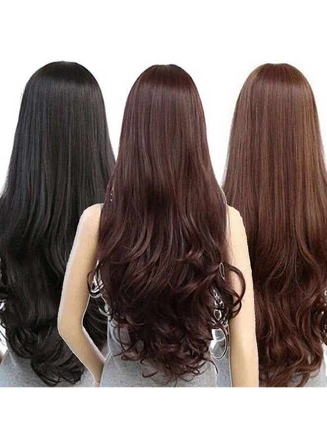 Artifice 26inch Hair Wig with Bangs for Women Long Wavy Curly Wavy Synthetic Extension for Girls Daily Party Use with Wig Cap NATURAL BROWN - Image 2
