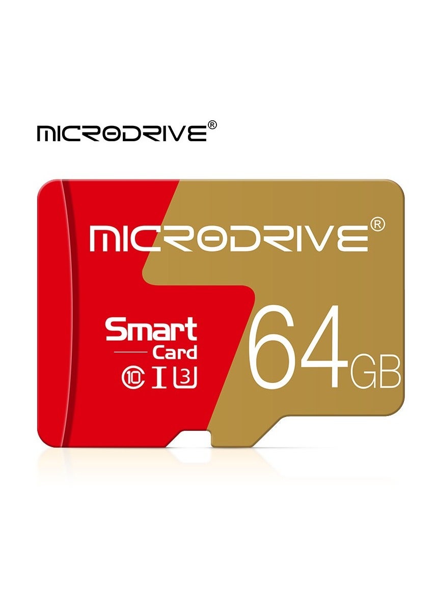 MicroDrive 64GB Ultra MicroSDXC Card, Memory Card A1, U3, C10, V30, 4K, UHS-I Speeds up to 100/60MB/s (R/W), MicroSD Card for Cell Phones, Camcorders, Car Recorders, Surveillance Devices, Tablets, etc. with Card Reader