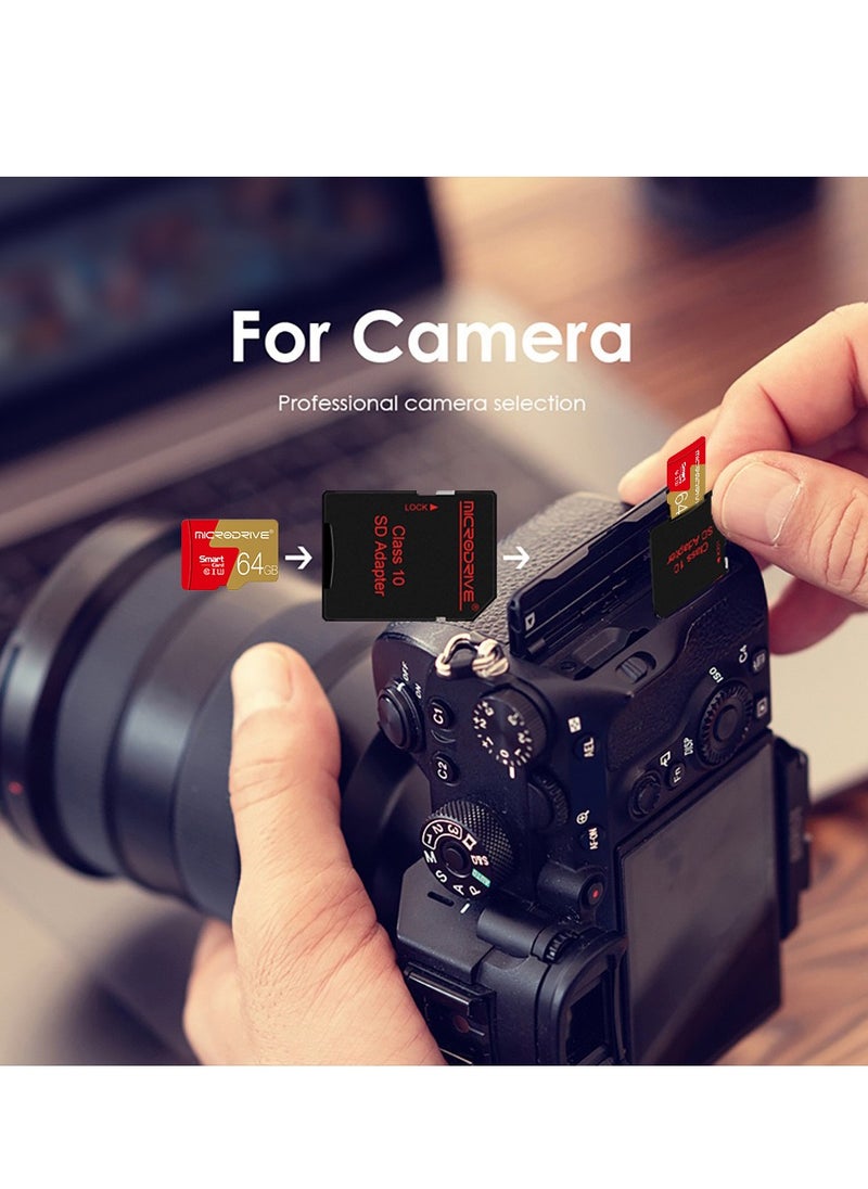 MicroDrive 64GB Ultra MicroSDXC Card, Memory Card A1, U3, C10, V30, 4K, UHS-I Speeds up to 100/60MB/s (R/W), MicroSD Card for Cell Phones, Camcorders, Car Recorders, Surveillance Devices, Tablets, etc. with Card Reader  - Image 5