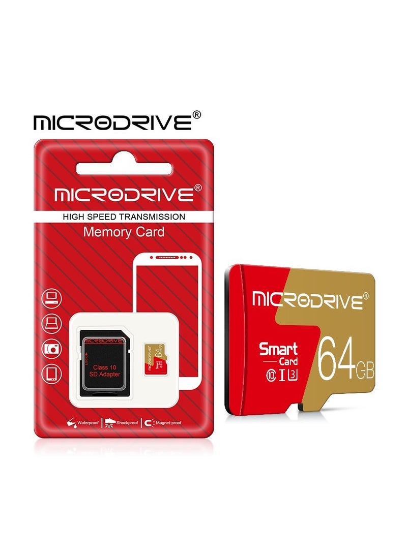 MicroDrive 64GB Ultra MicroSDXC Card, Memory Card A1, U3, C10, V30, 4K, UHS-I Speeds up to 100/60MB/s (R/W), MicroSD Card for Cell Phones, Camcorders, Car Recorders, Surveillance Devices, Tablets, etc. with Card Reader  - Image 2