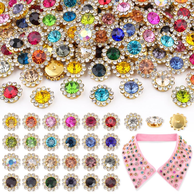 TINKRSTUFF 150 PCS 12 MM Sew on Rhinestones for Bedazzling,25 Mixed Colors Crystal Glass Flatback Rhinestones for Craftingï¼ŒBig Gems with Metal Base, Large Rhinestone for Clothes Thanksgiving Gift Christmas Decor - Image 1