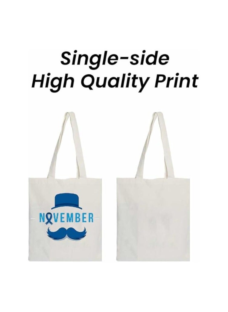 PRINTSHOP4ME Movember Awareness Cotton Jute Bag Eco-Friendly Tote For Supporting Men's Health Initiatives Ideal For Events,Fundraisers And Everyday Use Perfect For Supporting ProstateCancer Initiatives - Image 5