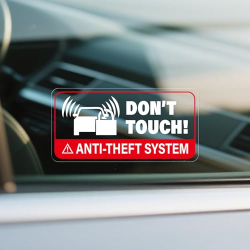 YIKIADA AntiTheft System Car Sticker 4 2 Inches Dont Touch Self Adhesive Vinyl Vehicle Windows Safety Warning Decals GPS Tracking System Equipped Waterproof Door Cling 10 Pack - Image 1