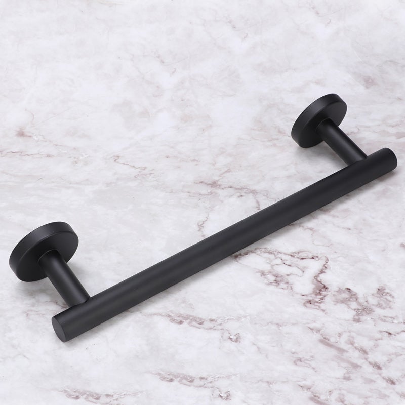 30cm Stainless Steel Black Brushed Single Towel Bar Rack Holder Bathroom Storage Organizer - Image 5