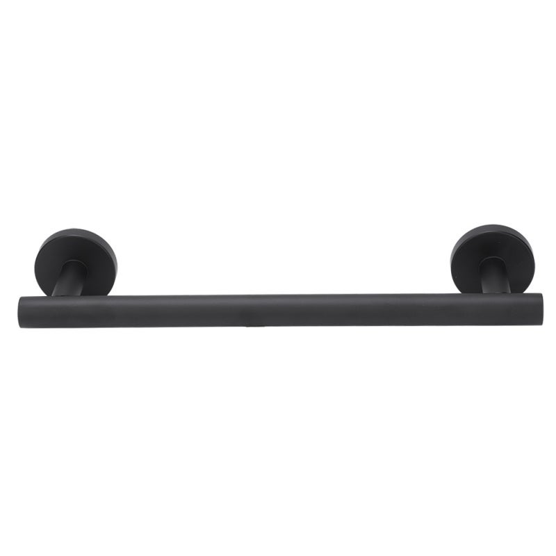 30cm Stainless Steel Black Brushed Single Towel Bar Rack Holder Bathroom Storage Organizer - Image 2