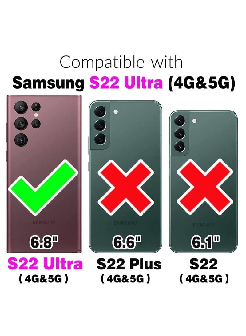 Excefore Samsung Galaxy S22 Ultra 5G Case, Premium Leather Folio Case, Flip Cover with TPU Shockproof, Stand, for Gaxaly S22ultra - Image 2