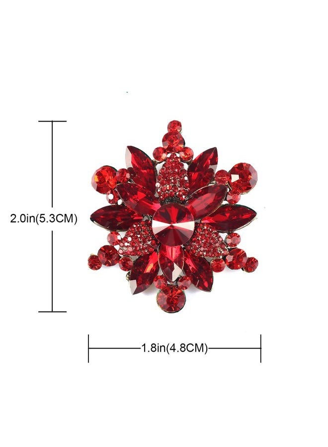YOQUCOL Vintage Austrian Crystal Rhinestone Flower Shape Brooch Pin for Women, Crystal, cubic-zirconia - Image 3