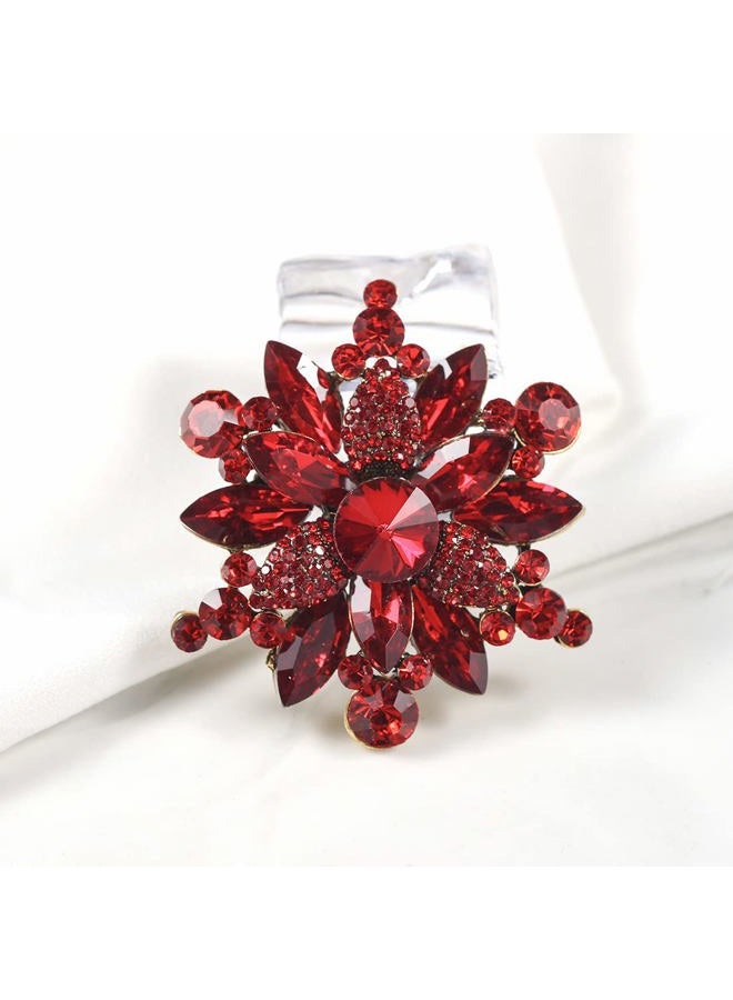 YOQUCOL Vintage Austrian Crystal Rhinestone Flower Shape Brooch Pin for Women, Crystal, cubic-zirconia - Image 5