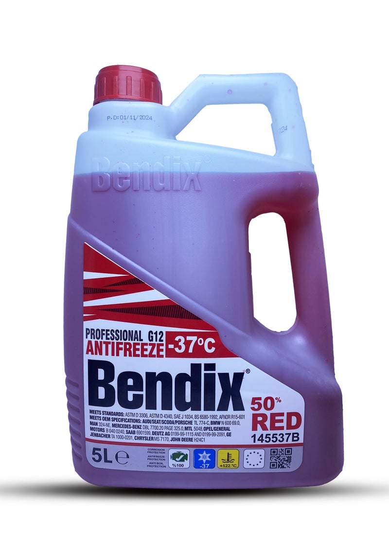 Bendix Bendix Anti-Freeze -37   coolant 5 Liter - Red Liquid Coolant  50% Concentrate G12 