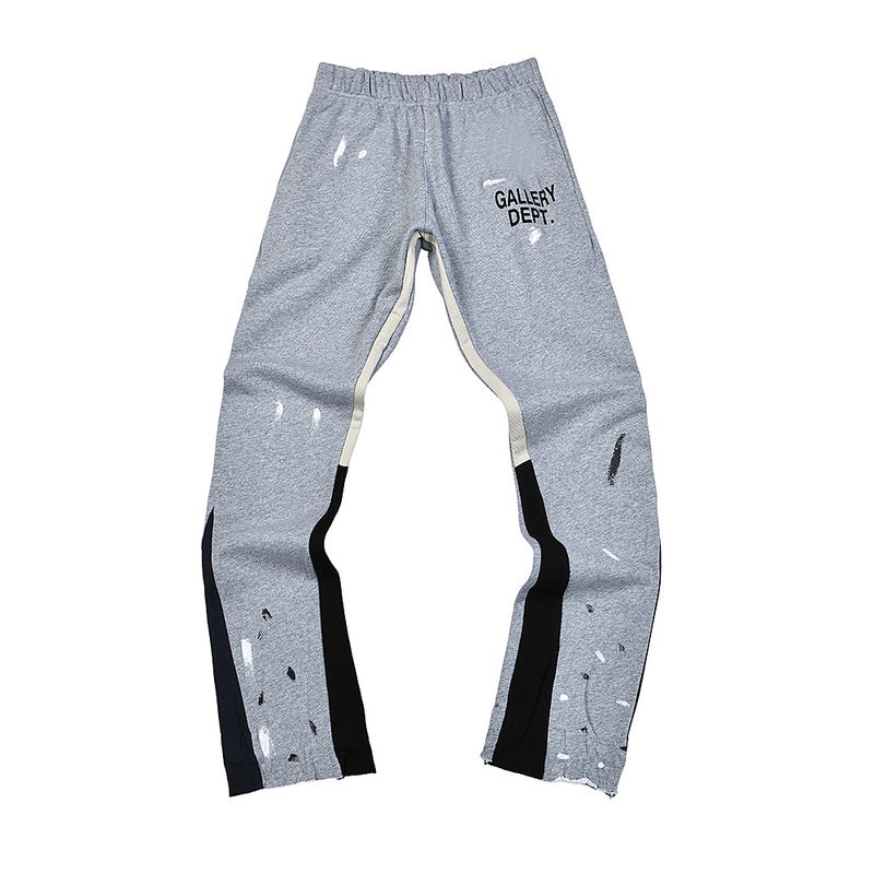 Correct Version G D Classic Hand-Painted Splash Ink Graffiti Printing Stitching Pure Cotton Trousers Men'S And Women'S Casual Trousers For - Image 5