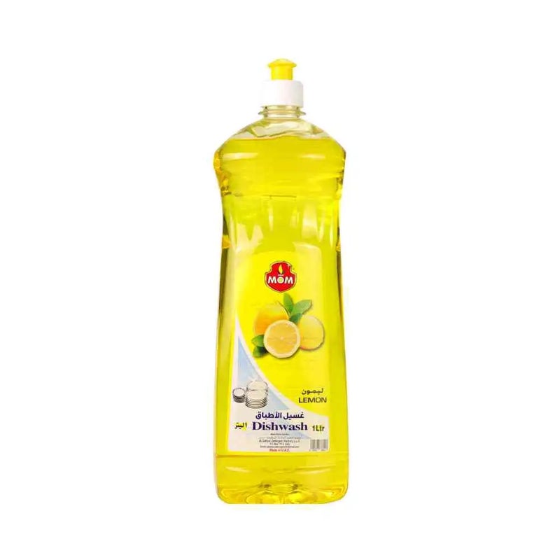 Mom Lemon Dishwashing Liquid For Cleaning Utensils- 1 Litre