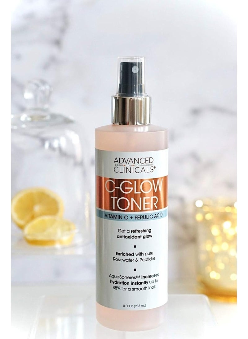 Advanced Clinicals C Glow Toner Vitamin C and Ferulic Acid 237 ml - Image 2