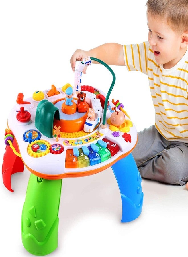 Dratal Baby Toddler Activity Learning Table with Lights, Baby Musical Toys for 6 to 12 Months, 12-18 Months, Gift for 1 2 3 Year Old Boys & Girl