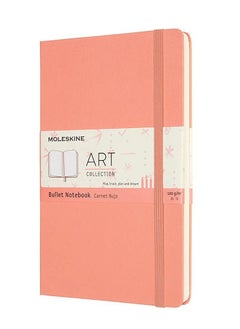 A5 Size Art Bullet Notebook With Dotted Lines 160 Pages Coral Pink Cover