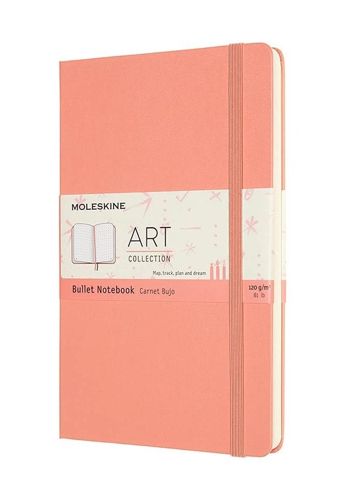 MOLESKINE - A5 Size Art Bullet Notebook With Dotted Lines 160 Pages Coral Pink Cover - Image 1