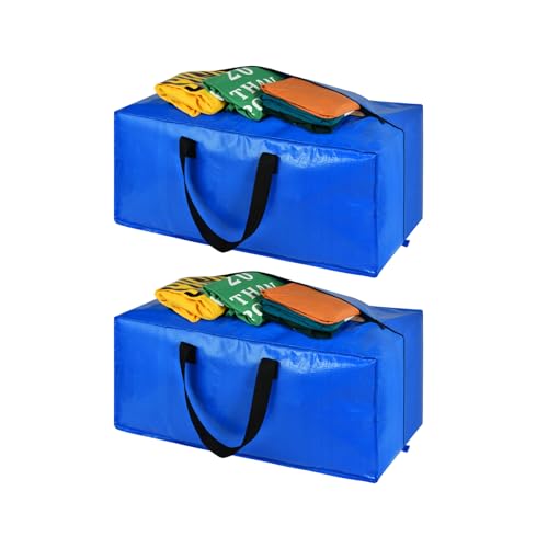 HAPPY CHEERS Moving Bags, Storage Totes, Extra Large Storage Bags for Moving Supplies, College Dorm Essentials, Bedroom Closet, Packing Bags with Backpack Handles Zipper Compatible with IKEA Frakta Cart（2 Pack） - Image 1