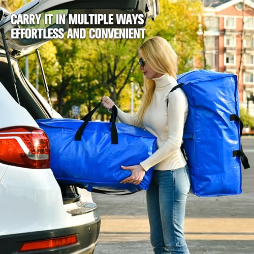 HAPPY CHEERS Moving Bags, Storage Totes, Extra Large Storage Bags for Moving Supplies, College Dorm Essentials, Bedroom Closet, Packing Bags with Backpack Handles Zipper Compatible with IKEA Frakta Cart（2 Pack） - Image 5
