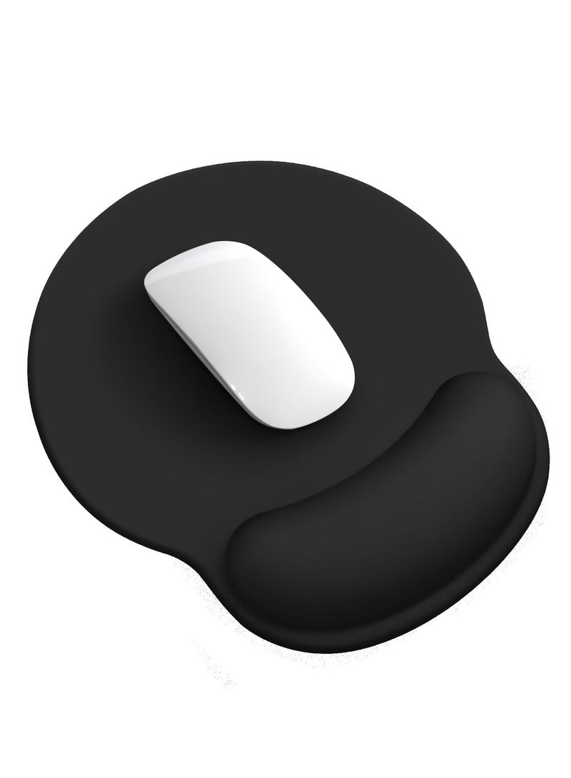 لوحة الماوس مع المعصم ، المضادة للانزلاق لوحة الماوس ، مريحة وتنفس ، تصميم مريح ، على المدى الطويل لعبة مكتب العمل ، أسود - Image 1