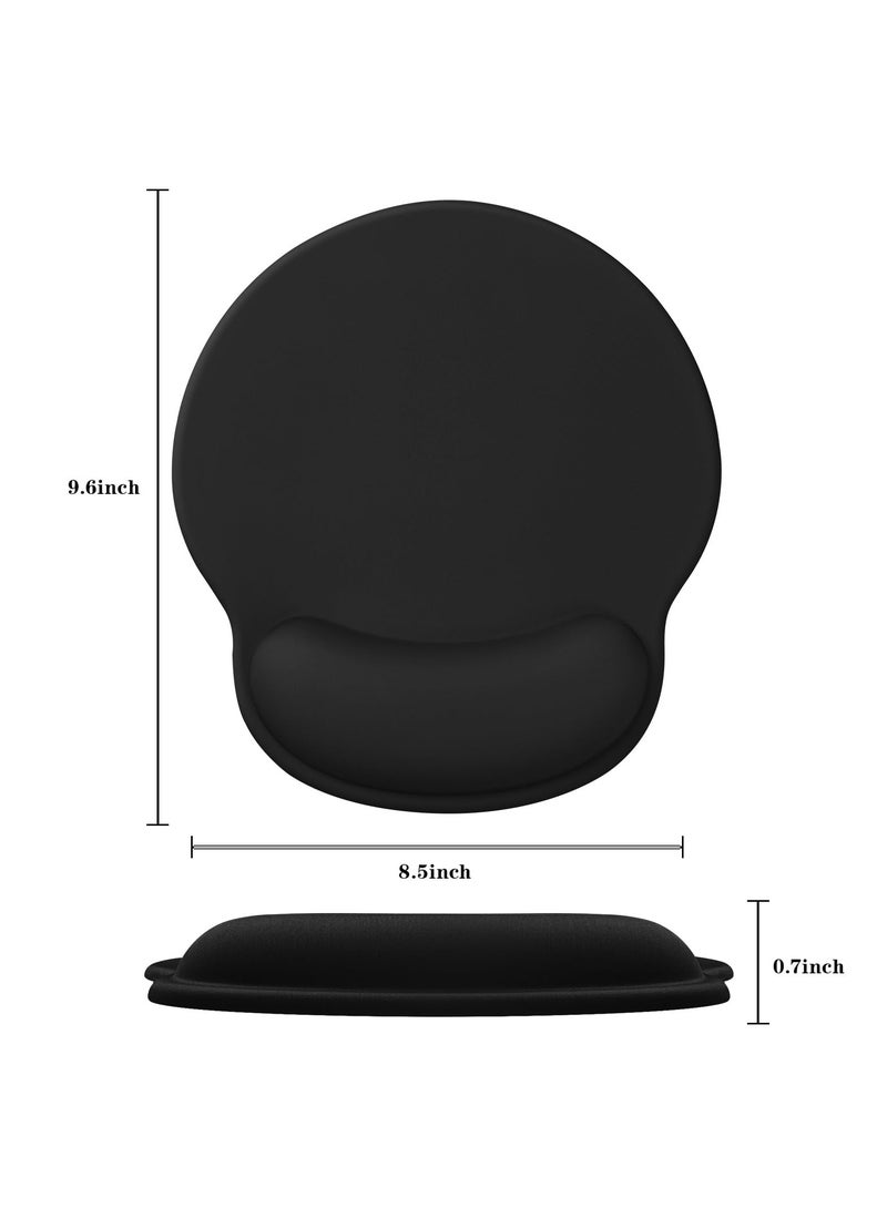 لوحة الماوس مع المعصم ، المضادة للانزلاق لوحة الماوس ، مريحة وتنفس ، تصميم مريح ، على المدى الطويل لعبة مكتب العمل ، أسود - Image 4