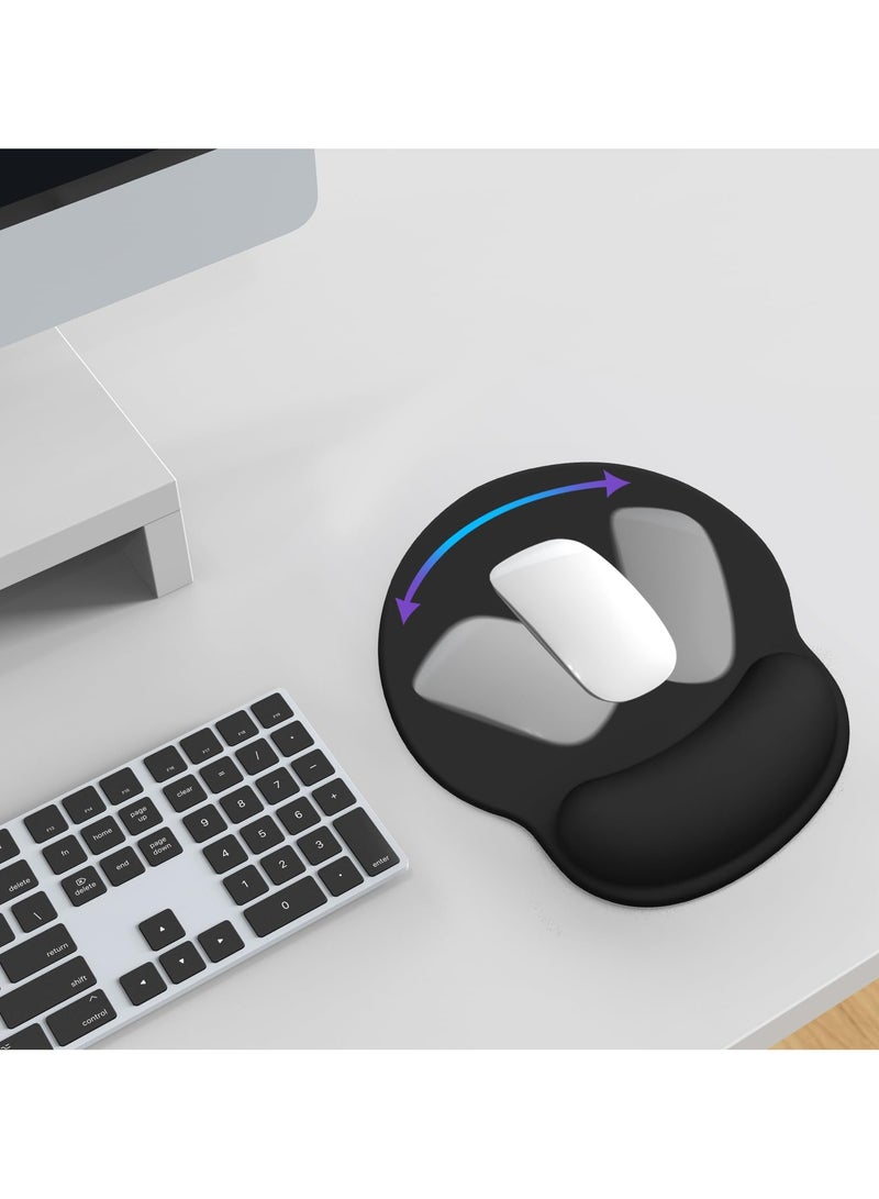 لوحة الماوس مع المعصم ، المضادة للانزلاق لوحة الماوس ، مريحة وتنفس ، تصميم مريح ، على المدى الطويل لعبة مكتب العمل ، أسود - Image 3