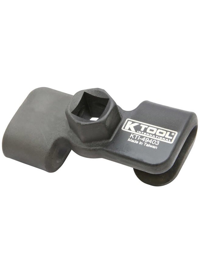 K-Tool International 49403 Universal Wrench Extender Adaptor, 1/2 Inch or 21mm Hex Drive, Drop Forged Body with Heat Treatment, Extendable, Black - Image 1