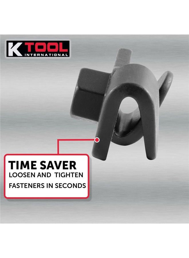 K-Tool International 49403 Universal Wrench Extender Adaptor, 1/2 Inch or 21mm Hex Drive, Drop Forged Body with Heat Treatment, Extendable, Black - Image 5