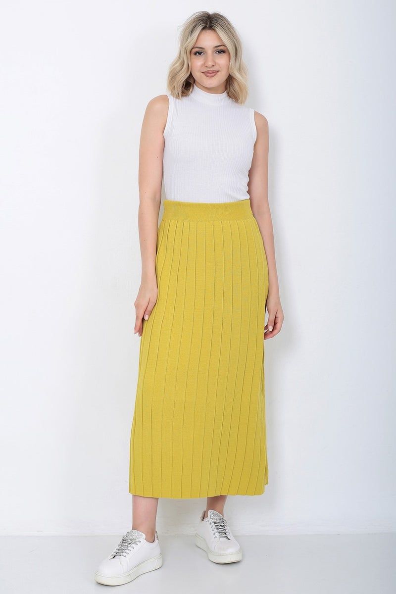 Lugmo Women's Knitwear Skirt Oversize Mustard  - Image 1