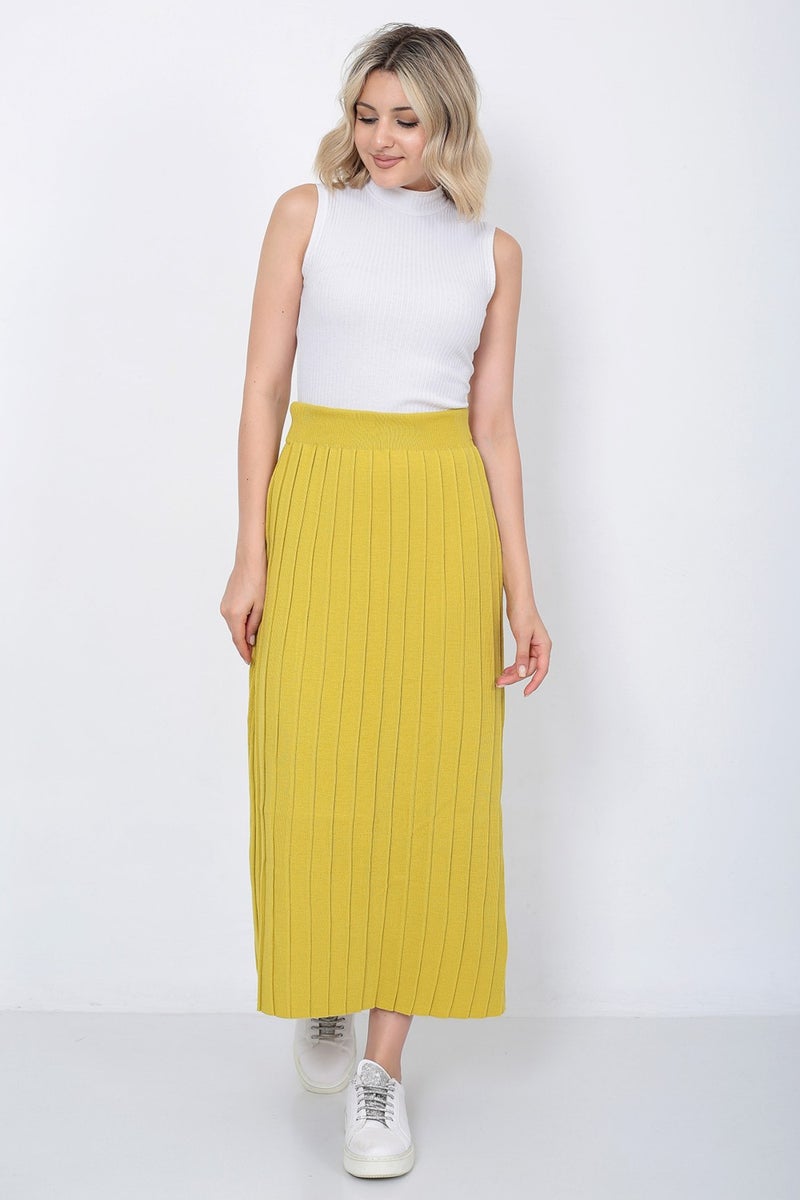 Lugmo Women's Knitwear Skirt Oversize Mustard  - Image 3