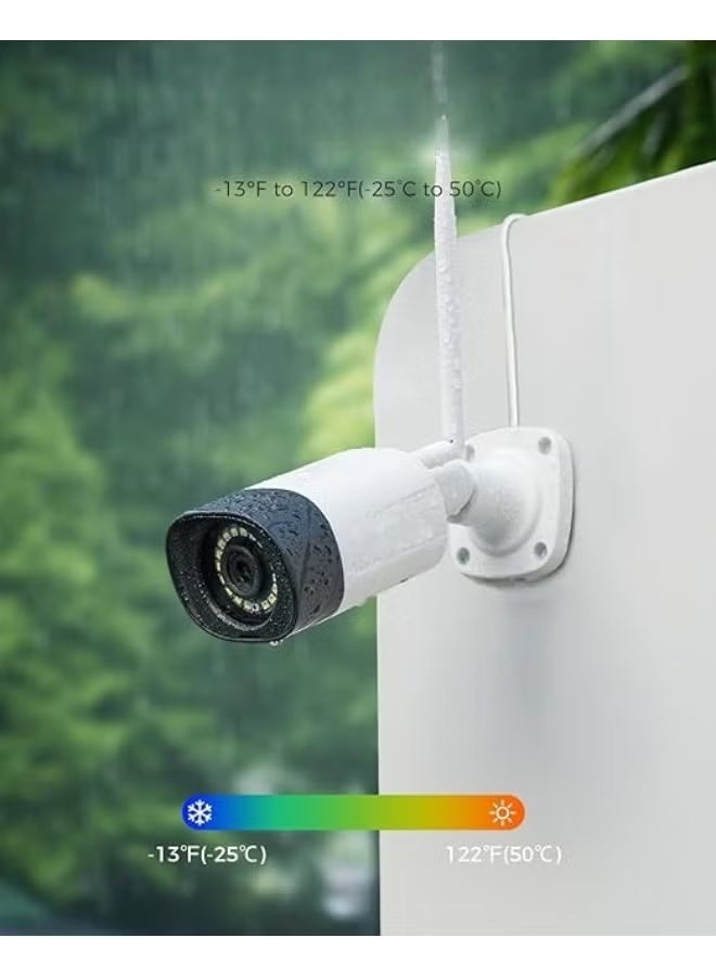Wireless 5MP Security Camera System, 8 Outdoor Cameras with 10-Channel Network Video Recorder, 3TB Storage, Two-Way Audio, Night Vision, Motion Detection and Remote Monitoring - Image 3