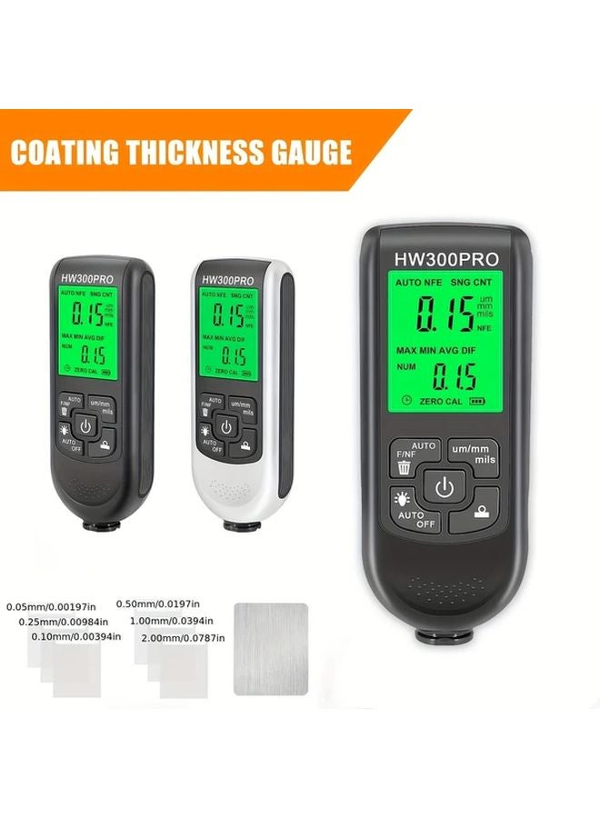 Black Digital Paint Thickness Tester 0 2000um Backlit LCD Auto Manual Modes - Image 3