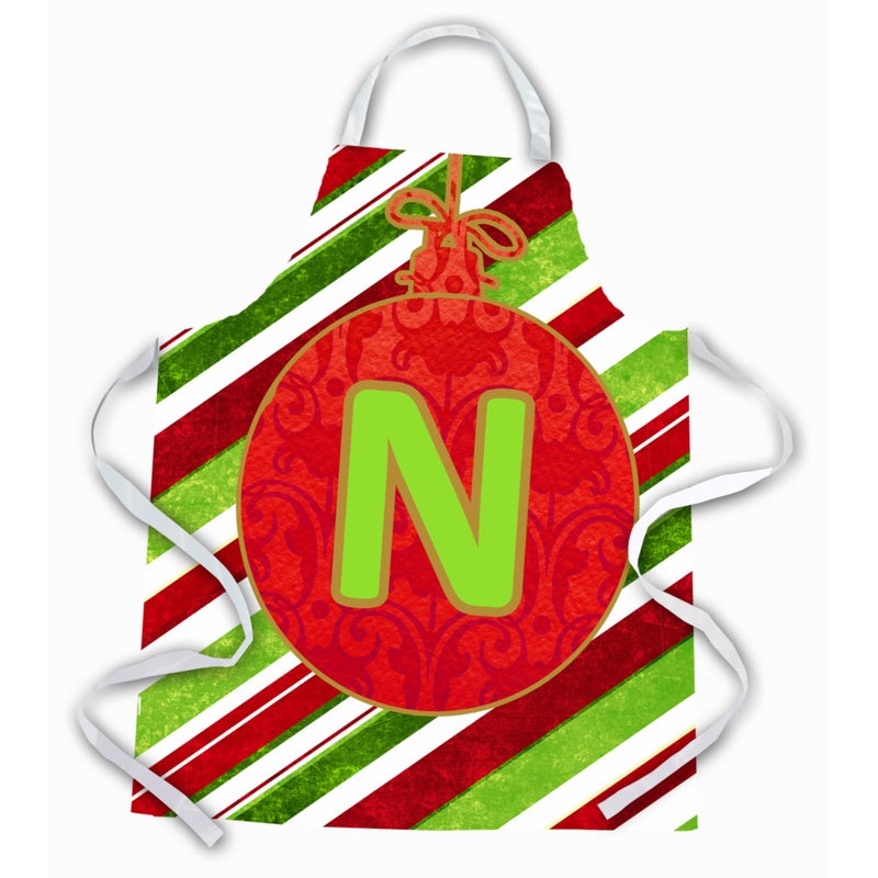 Caroline's Treasures ""Caroline's Treasures CJ1039-NAPRON Christmas Ornament Holiday Initial Letter N Apron  Large  Multicolor""