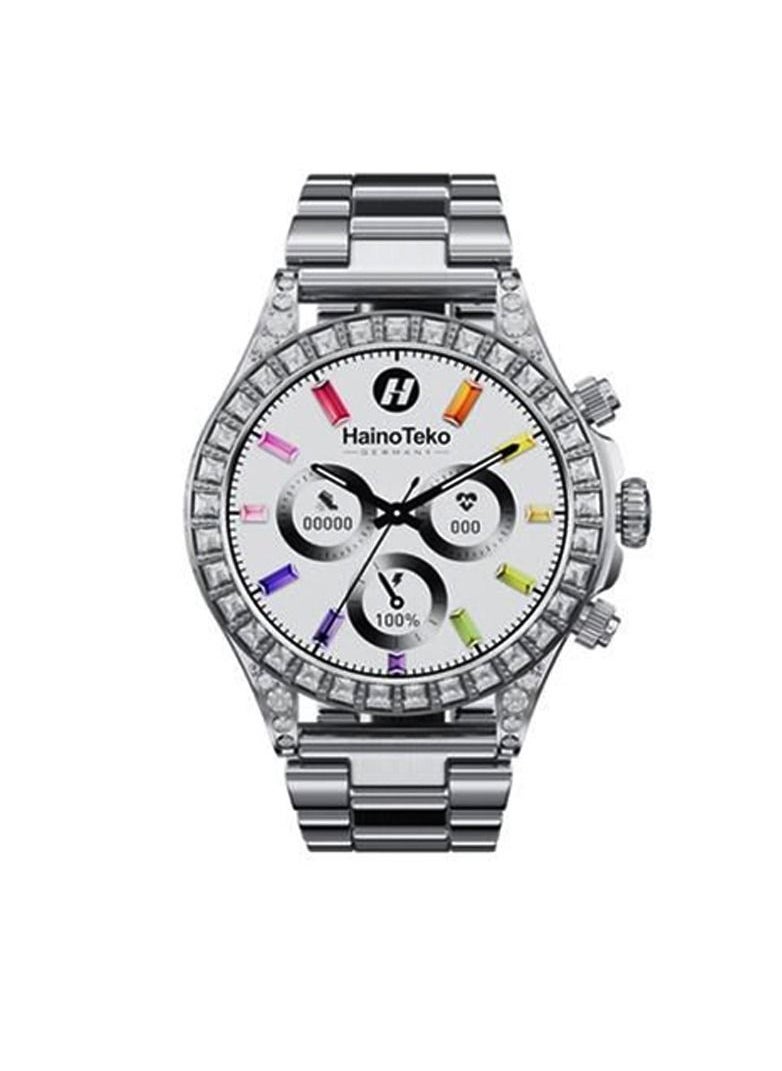 Haino Teko Haino Teko Germany RW 18 Smart Watch Round Shape with Two Set Strap One Analog watch  and a Bracelet For Ladies and Girls Silver  - Image 2