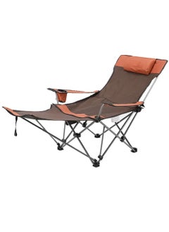 Rock Pow Camping Chairs Portable Folding Chair, Fully Padded Beach Lounge Chair, Adjustable Back Slope Outdoor Chair with Head Pillow,Lawn Chair for Camping Fishing Backyard Travel  - Image 3